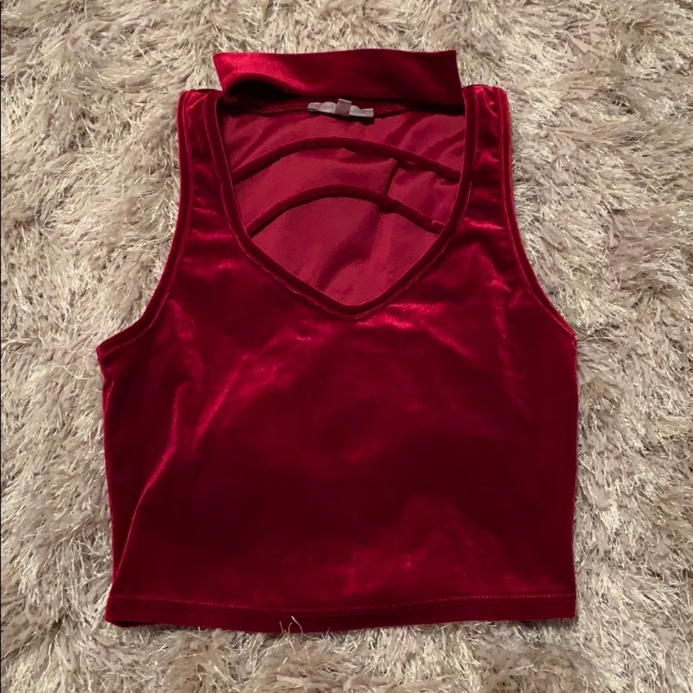 Red velvet crop top